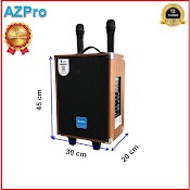 Loa Kéo Azpro, Az8 - A, Bass 20, Thùng Gỗ Cao Cấp, Tặng 2 Mic Không Dâyhàng Chính Hãng