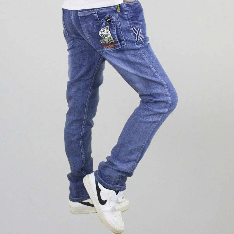 Boys Jeans Casual Pants Straight Stretch Comfortable Everyday Wear Modern Fit Durable Flexible Easy to Move in for All D