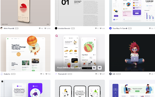 Dribbble shot hover preview