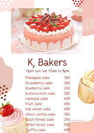 K Bakers menu 1