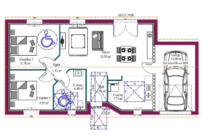  Vente Terrain + Maison - Terrain : 1 032m² - Maison : 90m² à Colombiers (17460) 