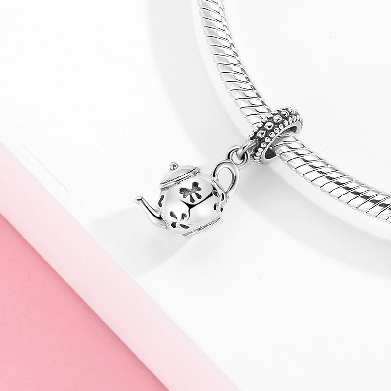 Perles en argent sterling S925 Série Service à thé créatif Pendentif DIY Accessoires. Créez des bijoux personnalisés uniques avec ce charme.