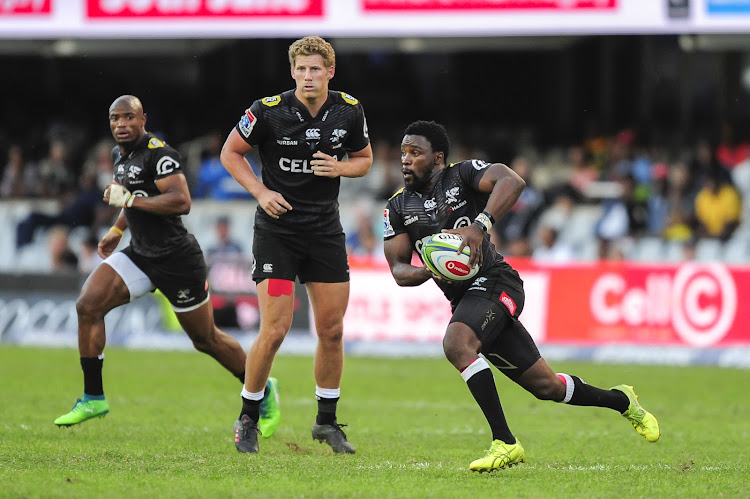 Lwazi Mvovo of the Cell C Sharks during the 2018 Super Rugby game between the Sharks and the Chiefs at Kings Park, Durban on May 19 2018.