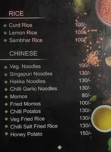 Dosa 50 menu 