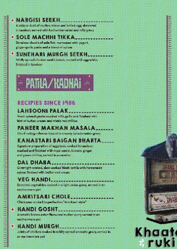 Dhaba - Estd 1986 Delhi menu 