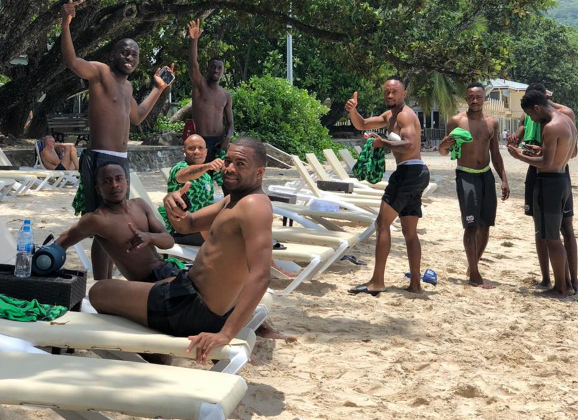 Bafana Bafana players take the time out to relax on a beach in Seychelles ahead of their crucial 2019 Africa Cup of Nations qualifying match against islanders.