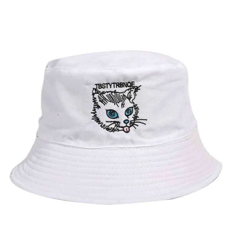 Cappello da pescatore con stampa gatto