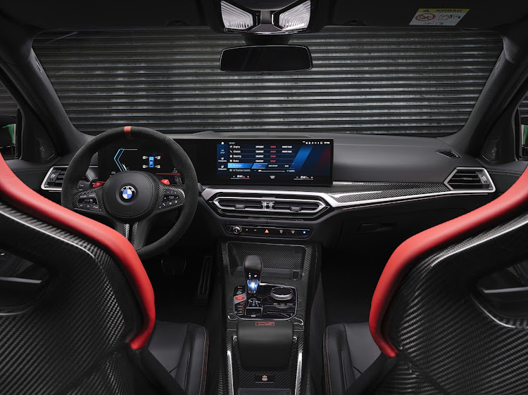 Sporty interior is tailormade for track days.