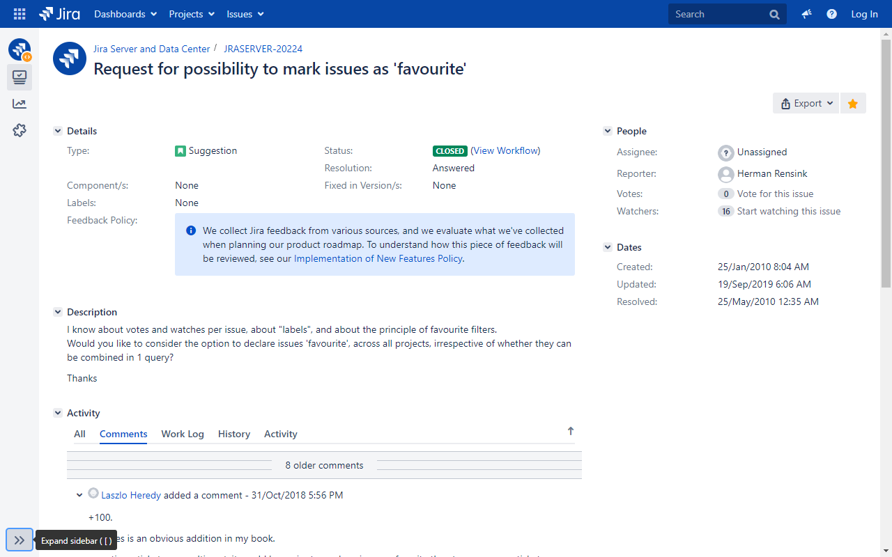 Jira Favorites Preview image 2