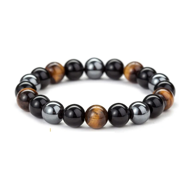 Tijgeroog en Hematiet armbanden voor mannen en vrouwen, als koppel. Bescherming, balans en stijlvol design voor hem en haar.