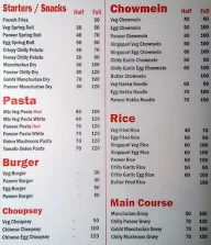 Chinese King menu 1