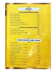 Bahar Biryani Cafe menu 8