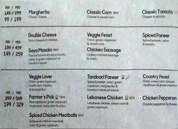 Pizza Hut menu 