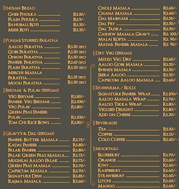 Gharwala Zaika menu 