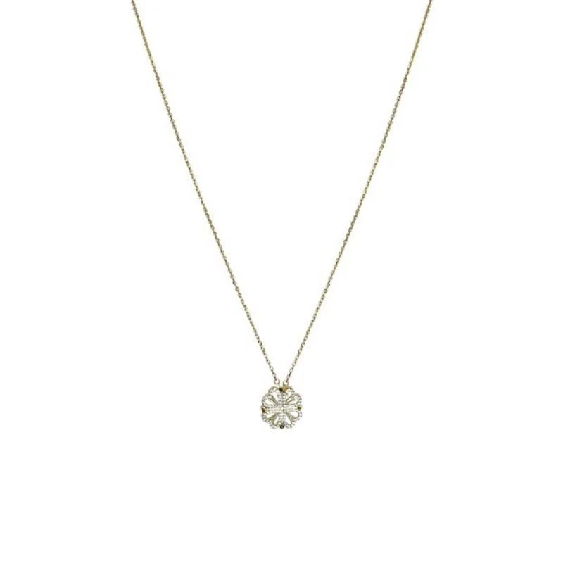 Retro magnetische opvouwbare hartvormige vierbladig klaverblad hanger ketting vrouwen liefde sleutelbeen ketting geschenken openbare choker.
