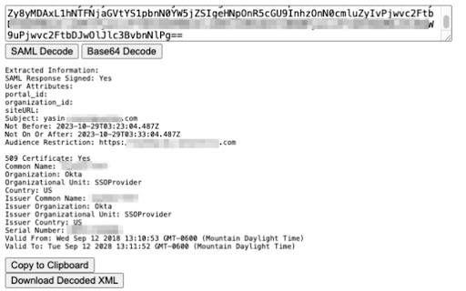 SAML Response Decoder