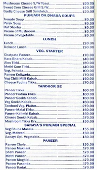 Sanaya's Veg Treat menu 6