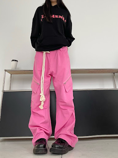 Title 3, Guochao Large Pocket Retro Casual Zipper Pants....