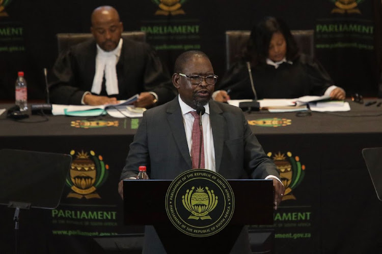 Finance minister Enoch Godongwana delivers the budget presentation in Cape Town, on February 22 2023. Picture: DWAYNE SENIOR/BLOOMBERG