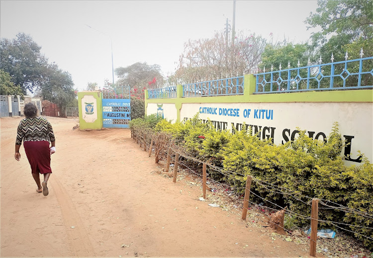 The entrance to St Augustine Mwingi School on Tuesday.