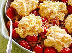 Cheddar Tomato Cobbler