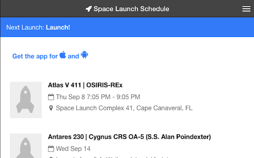 Space Launch Schedule