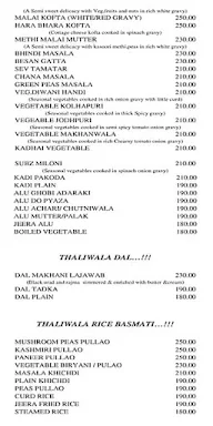 Thaliwala menu 3