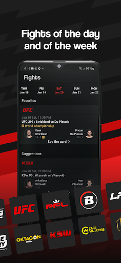 Screenshot FightApp - MMA Results