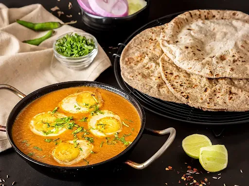 Egg Curry and Rotis Meal - Diabetic Friendly