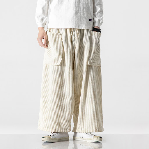 Title 13, Mens Corduroy Straight Wide Leg Loose Pants fo...