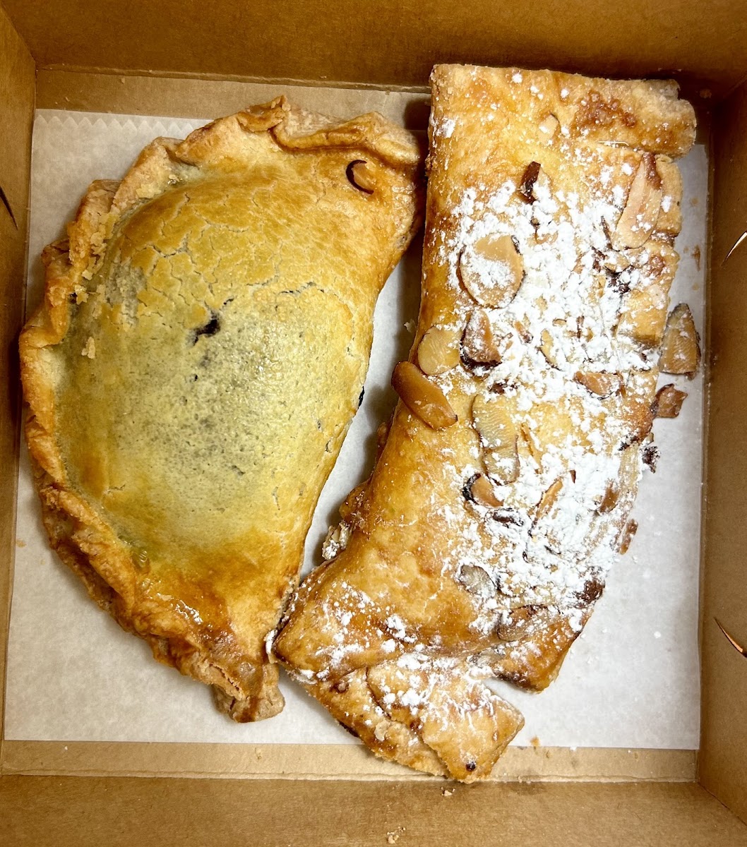 Blueberry hand pie and bear claw