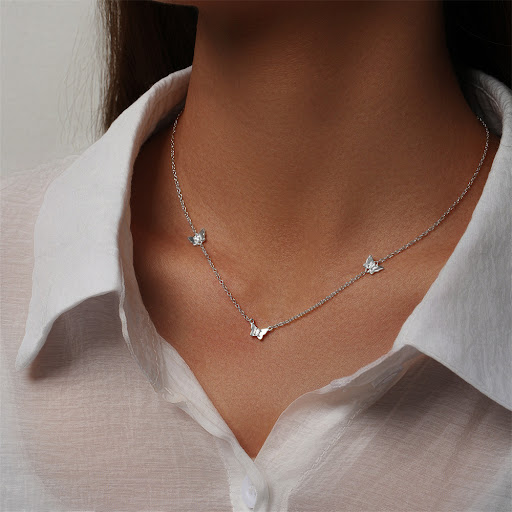 Title 8, 925 Sterling Silver Diamond Tassel Butterfly Cl...