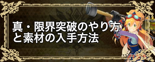 真・限界突破のやり方と素材の入手方法