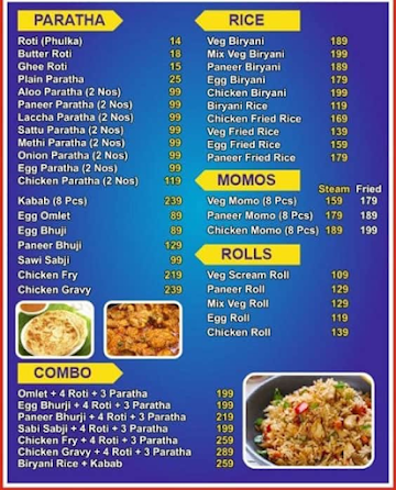 Paratha Wali menu 