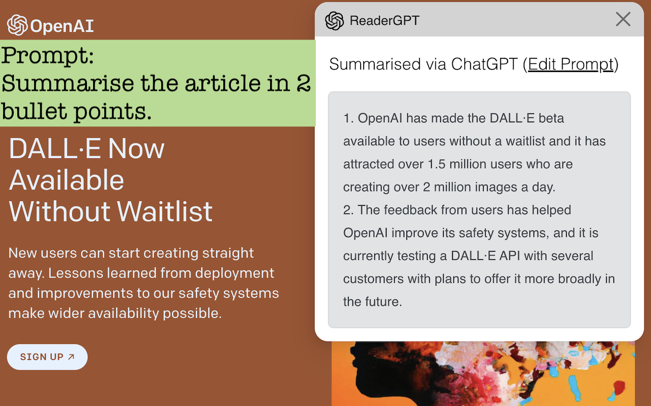 ReaderGPT: ChatGPT based Web Page Summariser Preview image 0