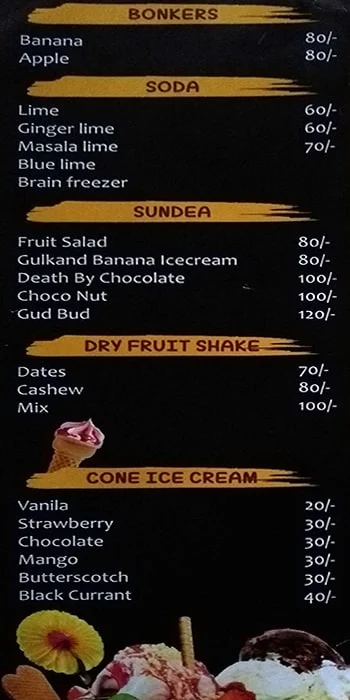 Yummy Juice menu 