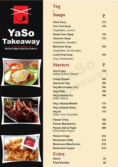 Yaso Takeaway Navi menu 