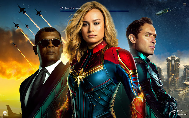 Captain Marvel HD Wallpaper New Tab Theme