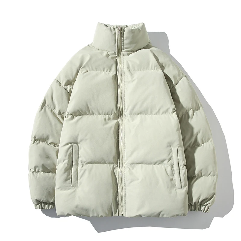 Chaqueta Acolchada Hombre Otoño Invierno Estilo Coreano Holgada Talla Grande Cuello Alto Gruesa Cálida Abrigo Algodón Perfecto para el Frío