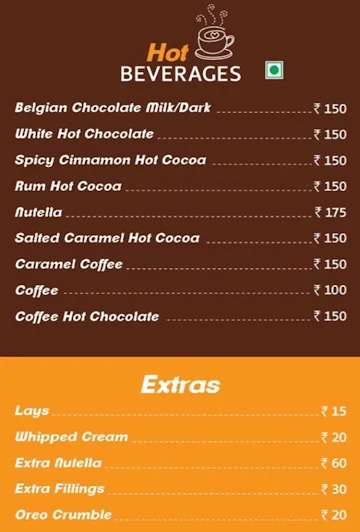 XO Belgian Waffle menu 