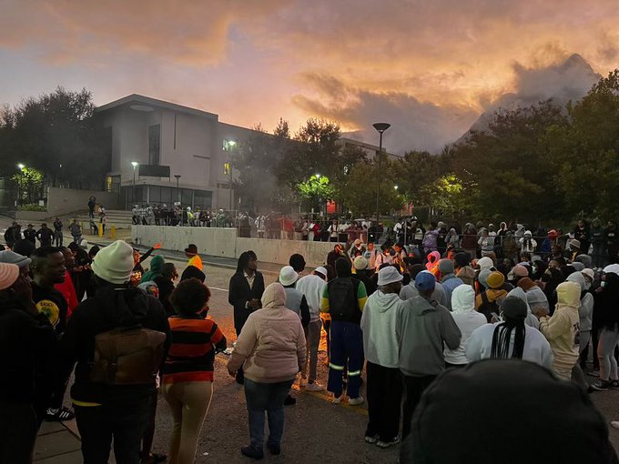 UCT students are protesting over evictions from temporary accommodation and historic debt.