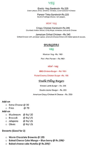 Dice N Dine menu 