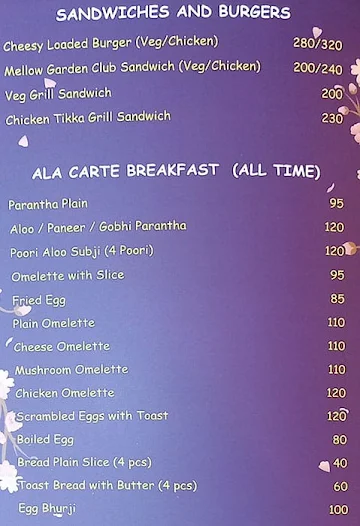 Hotel Jageer Palace menu 