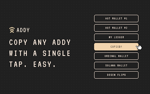 Addy - Quick Wallet Copy