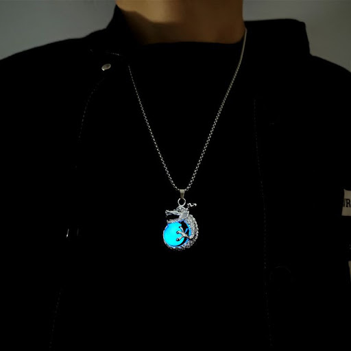 Title 1, Natural Luminous Fluorite Zodiac Dragon Pendant...