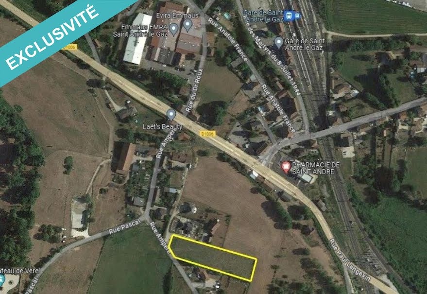 Vente terrain  3877 m² à Saint-André-le-Gaz (38490), 185 000 €