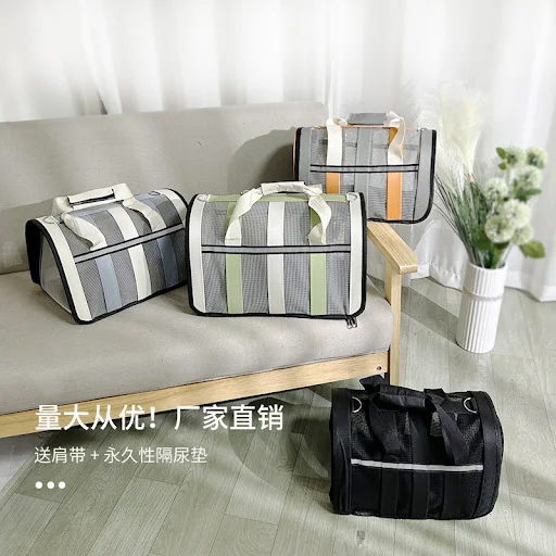 Pet Portable Outing Cat Dogs Handbag Summer Breathable Carrier Travel Puppy Kitten Single Shoulder Bag Pet Carrying Bag 