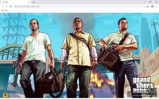 Grand Theft Auto 5 GTA V New Tab Theme