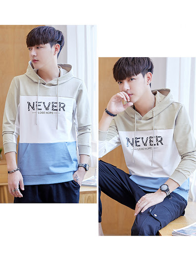 Title 2, Loose Hooded Sweater Trendy Mens Upper Clothes...