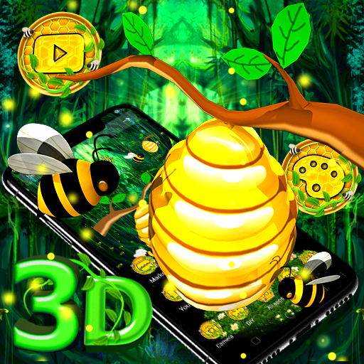 3D Cute Honey Bee Launcher Theme ?